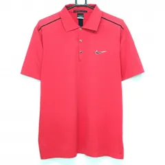 ★SALE価格★ナイキ 半袖ポロシャツ レッド×黒 タイガーウッズコレクション DRI-FIT メンズ L ゴルフウェア NIKE