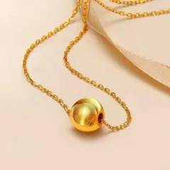 ネックレス　合金　ネックレス　動きボール6mm　キャッツアイ　重量感　きらきら