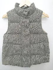 ◇ SM2 サマンサ モスモス 千鳥格子 長袖 ダウンベスト サイズM ブラック ベージュ系 レディース P  【1406180036027】