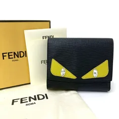 フェンディ Monster Eyes コイン財布　ウォレット FENDI フェンディ モンスター バグスアイ レザーン 2つ折り 長