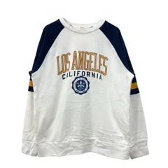 AEROPOSTALE プリントスウェット トレーナー L ホワイト エアロポステール 裏起毛 プルオーバー カレッジ 古着卸 アメリカ仕入 a708-5284のサムネイル