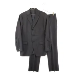 Calvin Klein (カルバンクライン) ピンストライプ ノッチドラペル 3Bテーラード ジャケット センタープレス テーパードスラックスパンツ セットアップ ブラック/ホワイトのサムネイル