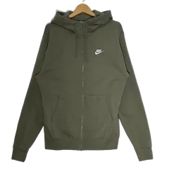 NIKE ナイキ フルジップパーカー パーカー フーディー ワンポイント刺繡 カンボジア製 Sサイズ カーキ