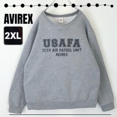 2XL アヴィレックス 肉厚コットン プリント スウェットシャツ 