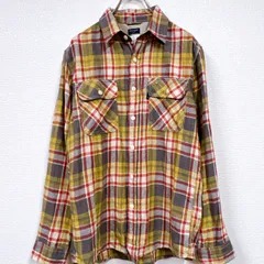 【美品】BACK NUMBER バックナンバー WINTER LINEN ライトオン マスタード タータンチェック柄 メンズ L ボタン ミドル丈 長袖 トップス リネン 麻混 チェックシャツ  KH-I-241245