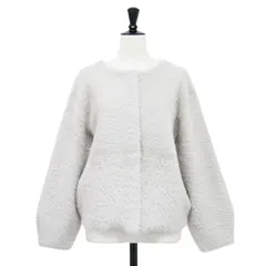 PLST プラステ カーディガン ナチュラル サイズ:S | 24秋冬 フェザーヤーン 2WAY カーディガン / ニット | 長袖 クルーネック スナップボタン ドロップショルダー | トップス セーター【レディース】【中古】【K4589】