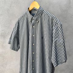 Ralph Lauren　ギンガムチェック柄　半袖ボタンダウンシャツ　BLAKE　Lサイズ　白 × 黒　ラルフローレン