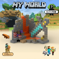 ブロック 鉱山のキャンプ地 268ピース マインクラフト 磁石ブロック おもちゃ 知育玩具 互換 ミニフィキュア マイクラ ミニフィギュア 誕生日 プレゼント クリスマス 入園ギフト 卒業プレゼント