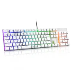 新品 【日本語配列】e元素メカニカル式ゲーミングキーボード 赤軸・青軸を採用 フルサイズ109キー Type-C USB有線接続 全キー防衝突 RGB発光LEDバックライト付き Windows/Mac OS対応 オフィス/ゲーム用JP配列キーボード (赤軸・ホ