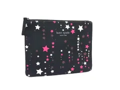 ■美品■ kate spade ケイトスペード キャンバス 星 スター ポーチ メイクポーチ マルチケース ブラック系×ピンク系 DH6174