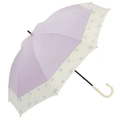 ☆ バイカラーフローラ/パープル ☆ because ビコーズ PUコーティング 晴雨兼用 長傘 because ビコーズ 晴雨兼用傘 長傘 遮熱性 傘 雨傘 日傘 晴雨兼用 UVカット 遮光 紫外線対策 紫外線カット レディース デザイン PUコーティング