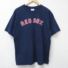 XL/古着 アディダス adidas 半袖 ビンテージ Tシャツ メンズ 00s MLB ボストンレッドソックス コットン クルーネック 紺 ネイビー メジャー
