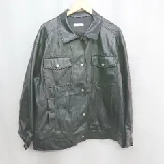 ◇ ⊆ PAGEBOY　ページボーイ フェイクレザーオーバーサイズ　M～L相当 長袖 ジャケット サイズF ブラック系 レディース E  【1504210005859】
