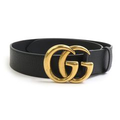 Gucci 黒 レザー ベルト ダブルGロゴ75・30 - メルカリ