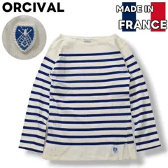 【定番】 オーシバル RACHEL BORDER ボーダー バスクシャツ 長袖 Tシャツ カットソー 16A ホワイトxブルー ラッセル ♪