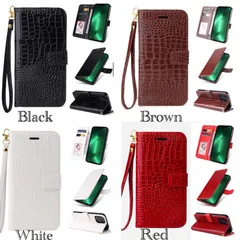 2 iPhone11 手帳型ケース　レザー 革　クロコダイル型押し　クロコ　ストラップ　収納ケース　液晶フィルム付き　スマホカバー 携帯ケース