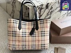 【今日特価】Burberry バーバリー クラシック ダブルサイド トートバッグ 両面使用可能で百搭実用的-WTO輸入1