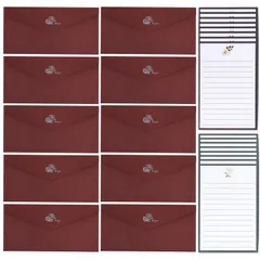 【人気商品】おしゃれ 大人 レターセット シンプル 封筒10枚 手紙16枚 便箋セット お洒落 高級大量 セット 招待状 結婚式 お祝い 挨拶状 (レッド For you)