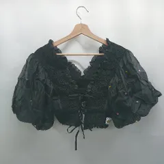 ◇ ⊂　美品 ツインビークス シアーレース - キラキラつきシアービスチェ2way カーデ サイズone ブラック系 レディース E  【1507030002619】