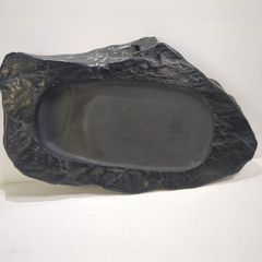 那智黒石 岩肌風 水盤 約40cm 3.3kg 那智黒水盤 生け花 いけばな 
