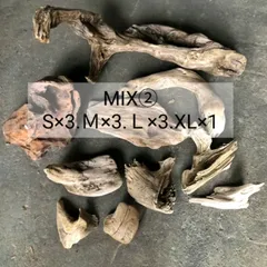 南信州産 天然流木 いろいろ流木 【アソート１０個セット】【MIXセット(②)【S×3個、M×3個、Ｌ×3個、XL×1個】】 格安まとめ売り 大きめ流木 淡水流木 川流木 根流木 平流木  変形流木
