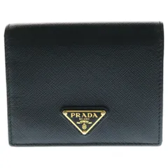 【美品/付属品付き】 PRADA プラダ　サフィアーノ　折り財布　三角プレート プラダ 三つ折り財布/ミニ財布 財布 レディース サフィアーノ
