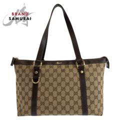 GUCCI グッチ アビー ベージュ ブラウン ゴールド金具 GG