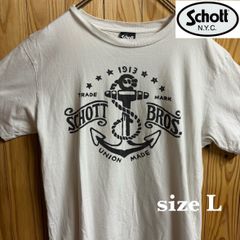 【古着】schott(ショット)半袖Tシャツ L 白 アメカジ ストリート プリント