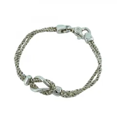 c245 美品　ティファニー　ダブルハート　ロープ　ブレスレット　750/925 TIFFANY&Co. TIFFANY＆Co. ティファニー 925/750 ダブルハート