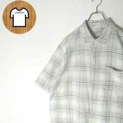 ARROW 半袖 ショートスリーブ シャツ  3XL  ホワイト ブラック 白 黒 A336 チェック柄 リネン コットン 麻 綿 通気性 カンボジア製 1ポケット 胸ポケット ビッグサイズ ビッグシルエット 大きい 大きめ  ゆったり 薄手 古着 メンズ