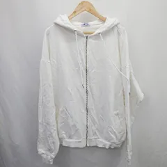 ■ Θ PUNYUS プニュズ コットン100% 長袖 ジップアップ パーカー サイズ3 ホワイト レディース E  【1503040001154】