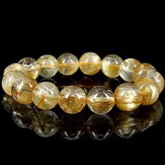  〔K5-11-11〕天然石 高品質タイチンルチルクォーツブレスレット！約50g約13mm