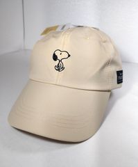 新品　スヌーピー　キャップ　ベージュ　レディス　LOWCAP　浅め　PEANUTS UVカット素材　遮光　撥水加工　薄手　スポーツキャップ