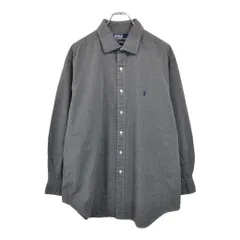 Polo by Ralph Lauren ポロ ラルフローレン PHILIP 長袖シャツ 大きいサイズ ブラウン(メンズ 17 1/2)中古 古着 V1587