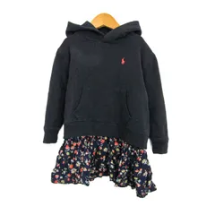ポロラルフローレン ワンピース 長袖 ブランド ポニーロゴ 花柄  トップス キッズ 女の子用 4サイズ ネイビー POLO RALPH LAUREN 【中古】