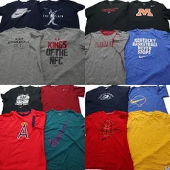 古着卸 まとめ売り ナイキ NIKE 半袖Tシャツ 16枚セット (メンズ 2XL ) スウォッシュロゴ MLB エンゼルス NFL 49erS 中古 古着 NA1337