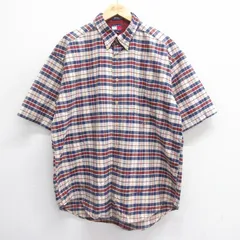 XL/古着 トミーヒルフィガー 半袖 ブランド シャツ メンズ 90s ワンポイントロゴ 大きいサイズ コットン ボタンダウン ベージュ他 カーキ 