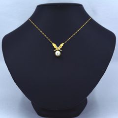 K18 1粒パールネックレス  ダイヤモンド