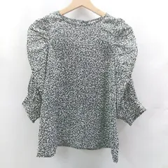 ◇ ⊂ natural couture ナチュラルクチュール 花柄 七分袖 ブラウス サイズF ブラック レディース E  【1502180045417】