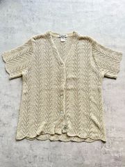 80's Jason maxwell openwork half sleeve knit made in U.S.A.