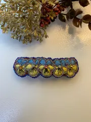 キラキラビオラのバレッタ✨ビーズ✨刺繍✨