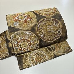 ★美品　つくり帯　やまと謹製　鶴　華　作家物　★r057