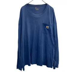 carhartt 長袖 無地Tシャツ 2XL スモーキーブルー カーハート ビッグサイズ ワンポイントロゴ ロンT ロングTシャツ 秋物 a709-6718