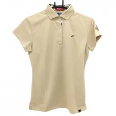 ★値下げ★【新品】ヨネックス 半袖ポロシャツ ベージュ 前立て総柄 COOL  レディース M ゴルフウェア YONEX