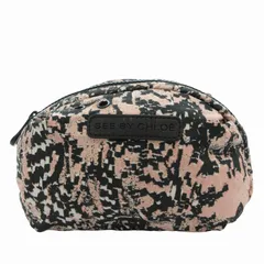 シーバイクロエ SEE BY CHLOE ポーチ インバッグ 総柄 ナイロン バイカラー ピンク 黒 ブラック /FF 0809のサムネイル