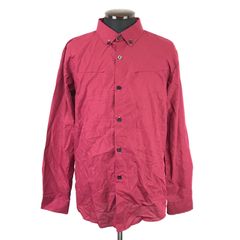 D'autres hauteurs【ドートル オトゥール】 長袖シャツ【メンズM-L程度/赤/ワインレッド】ボタンダウン/Tops◆BJ085-e