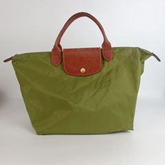 【Longchamp】 ロンシャン トートバッグ ライトグリーン ナイロン レディース【中古】8-5 41143