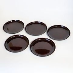 銘々皿 溜塗り 5枚 漆器 和食器 菓子皿 取り皿 ケーキ皿 デザート皿 小皿 お皿 和菓子 来客 業務用 日本製 割れない 和食器 業務用漆器 越前漆器 プロ