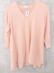 ◇ 自由区 コットン 七分袖 ニット セーター サイズ38 ピンク レディース  【1002800866090】