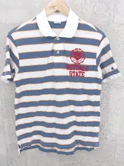 ◇ Champion チャンピオン 半袖 ポロシャツ M ホワイト ネイビー オレンジ #  【1002800167487】